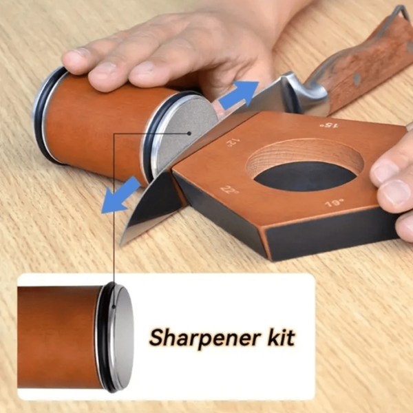 Peaksbuy Rolling Knife Sharpener - Adjustable Angle Knife Sharpening Tool with Magnetic Blade Holder